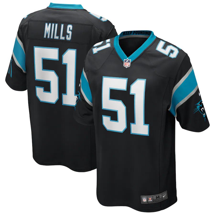 Men Carolina Panthers 51 Sam Mills Nike Black Game Retired Player NFL Jersey